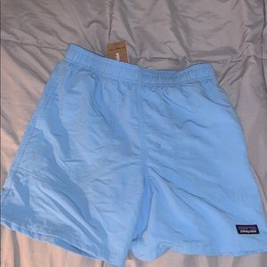 NWT Patagonia Kids Large baby blue shorts 5"